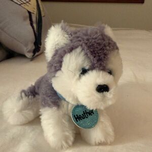Justice Plush Husky Dog - Purple and White